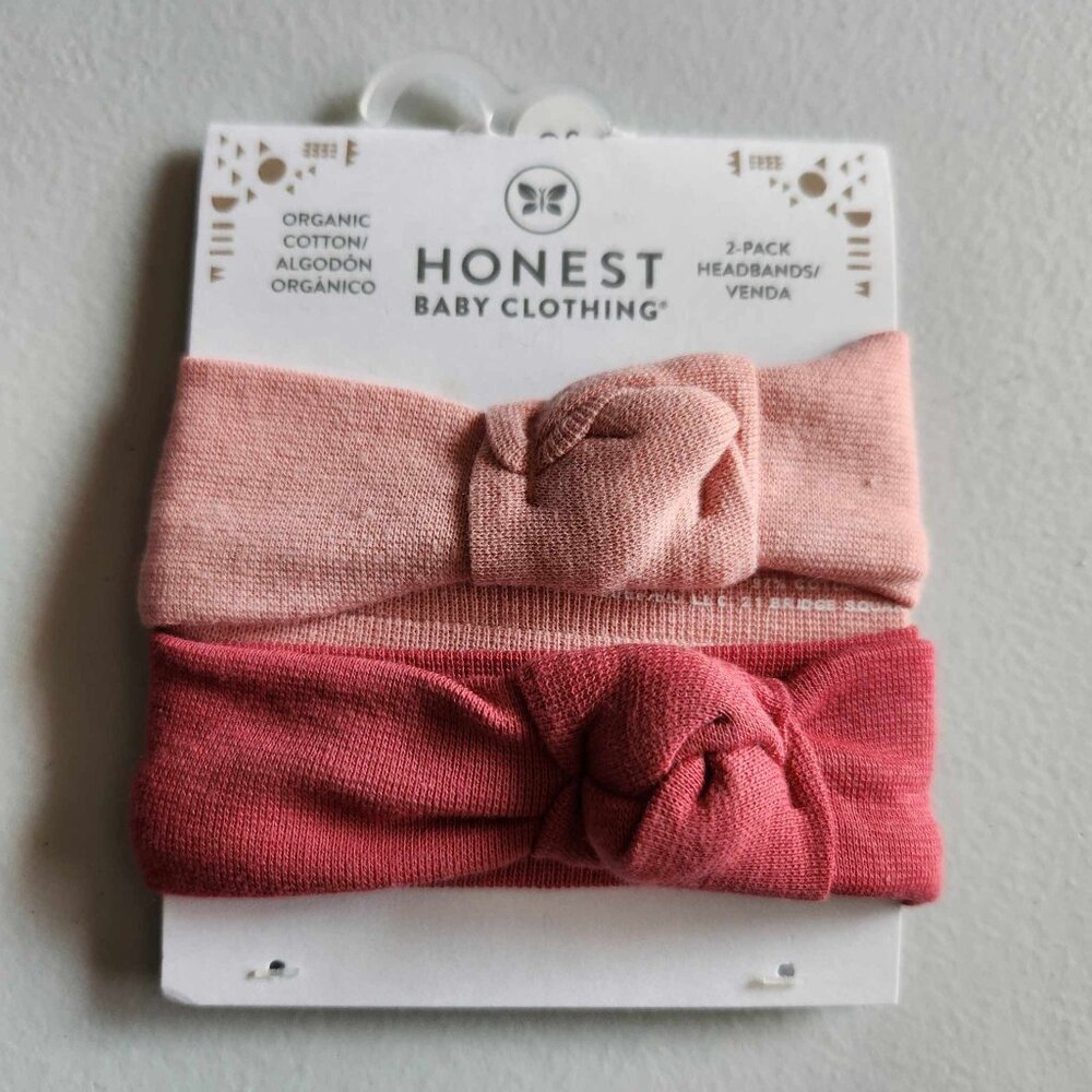 Honest Baby Clothing Organic Cotton Headbands 2 Pack - NWT